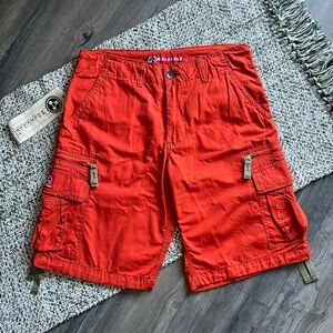 [SOLD] Molecule Cool Fusion Clothing Bright Orange Ripstop Cargo Shorts